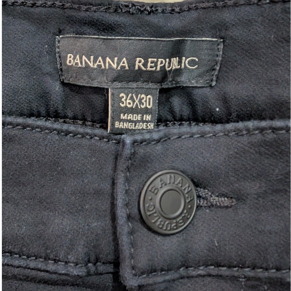 Banana Republic Black Stretch Five Pocket Pants 36x30 Straight Leg Casual Mens - Picture 3 of 9
